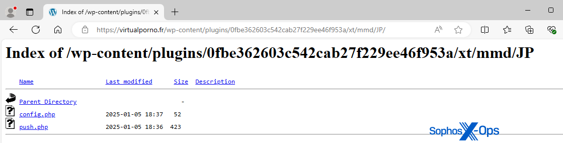 One of the external sites that received exfiltrated data, "VirtualPorno," which had nothing of the sort but did have open directories