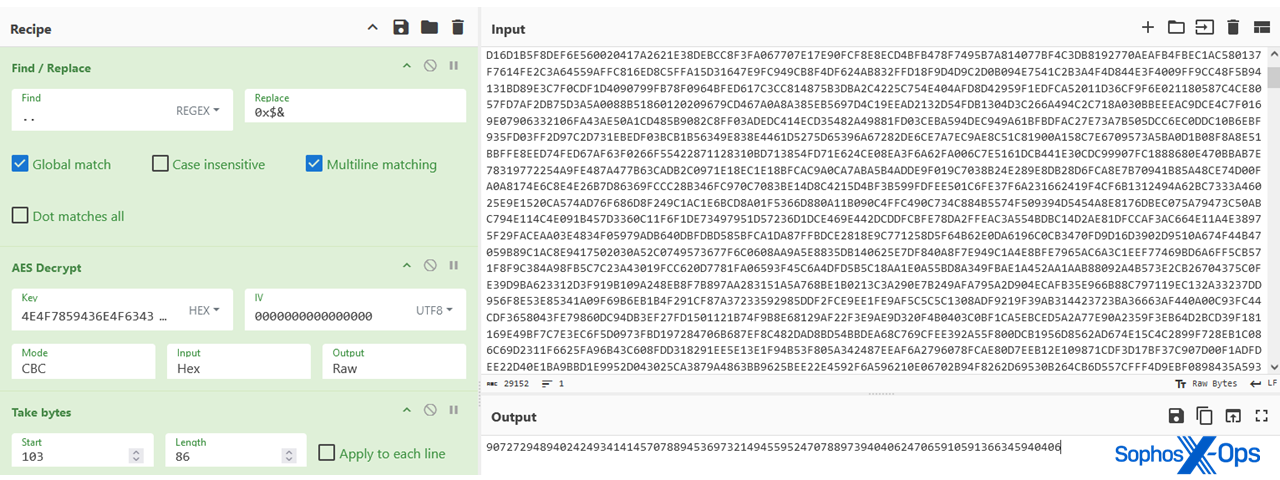 Hex code showing the unique identifier